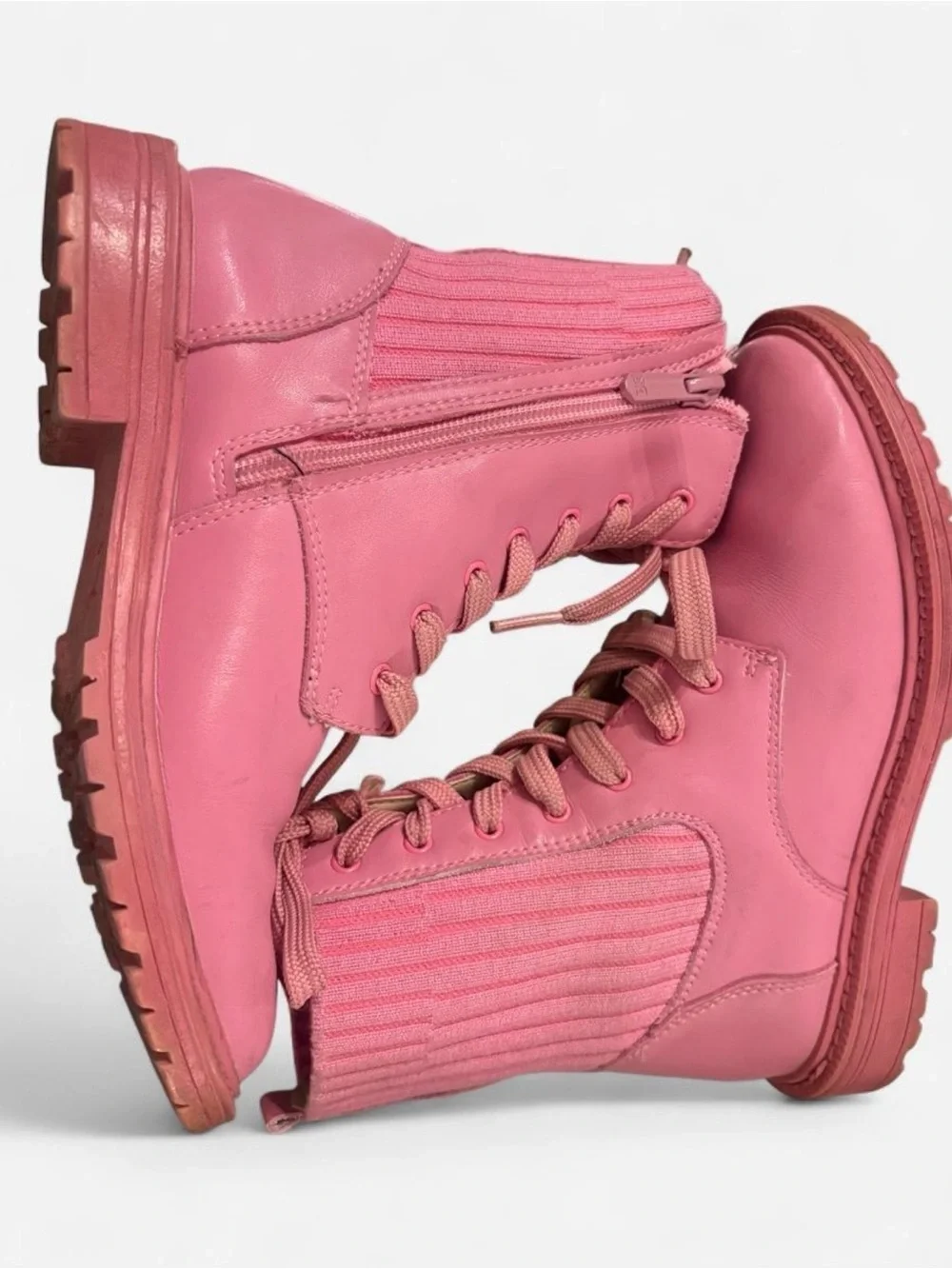 Kids Sam Edelman Pink Lace-Up Ankle Boots